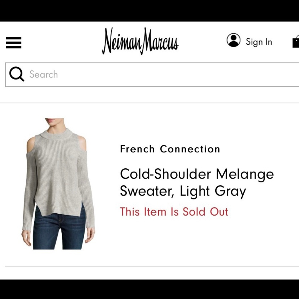 French Connection Cold Shoulder Melange Sweater - Picture 2 of 3